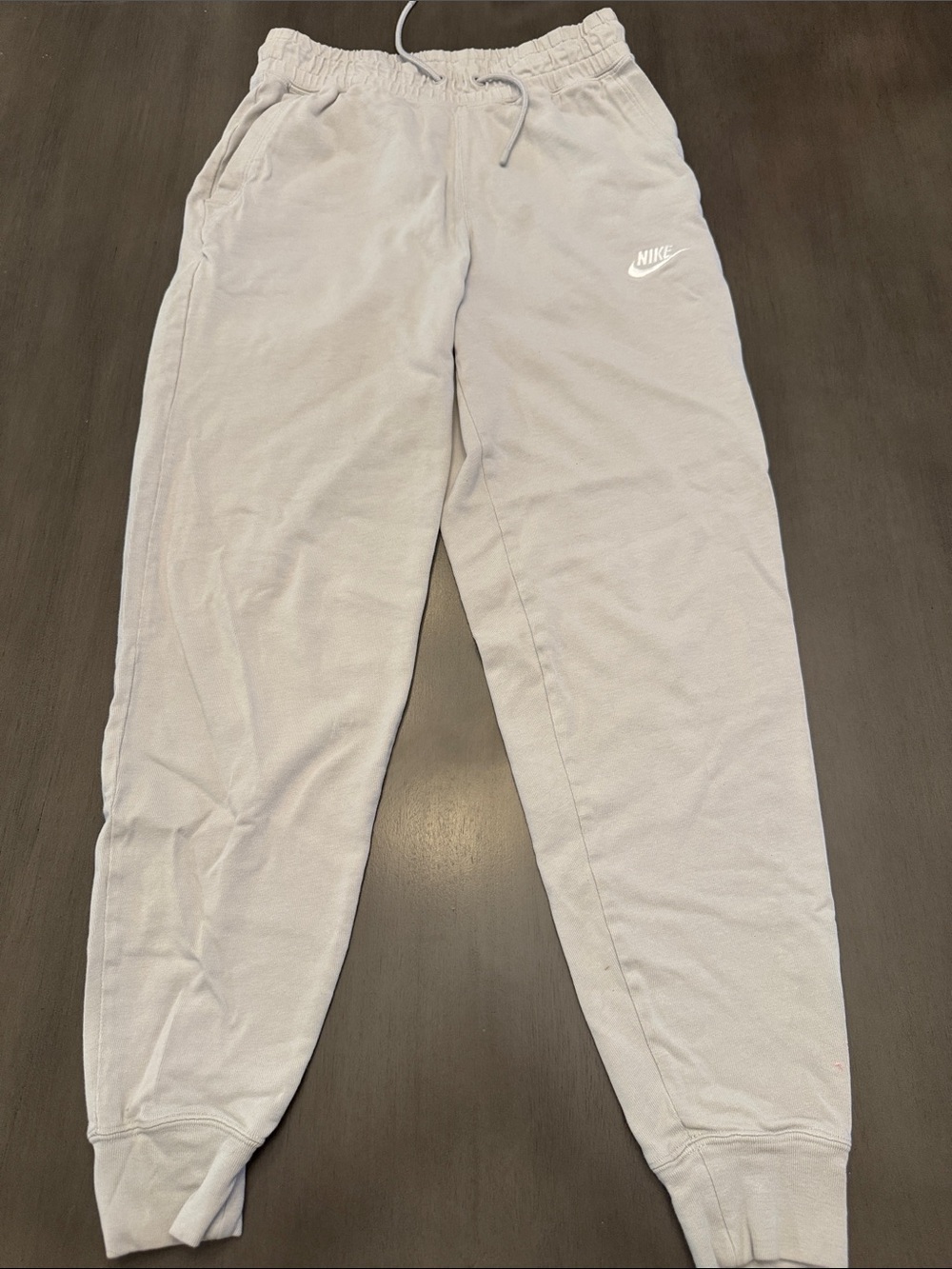 Nike Light Gray Joggers with White Swoosh